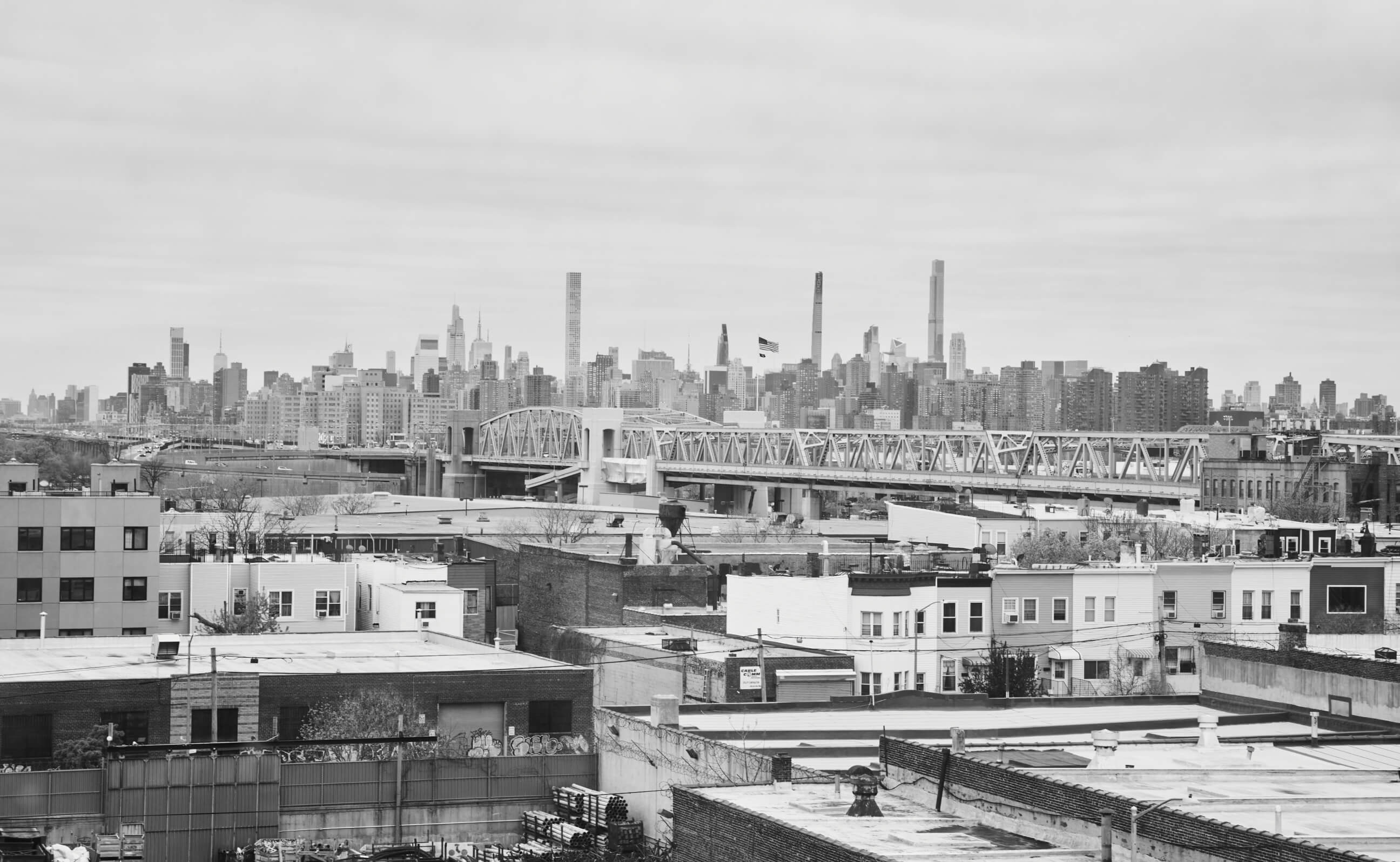 NYC Skyline in black and white