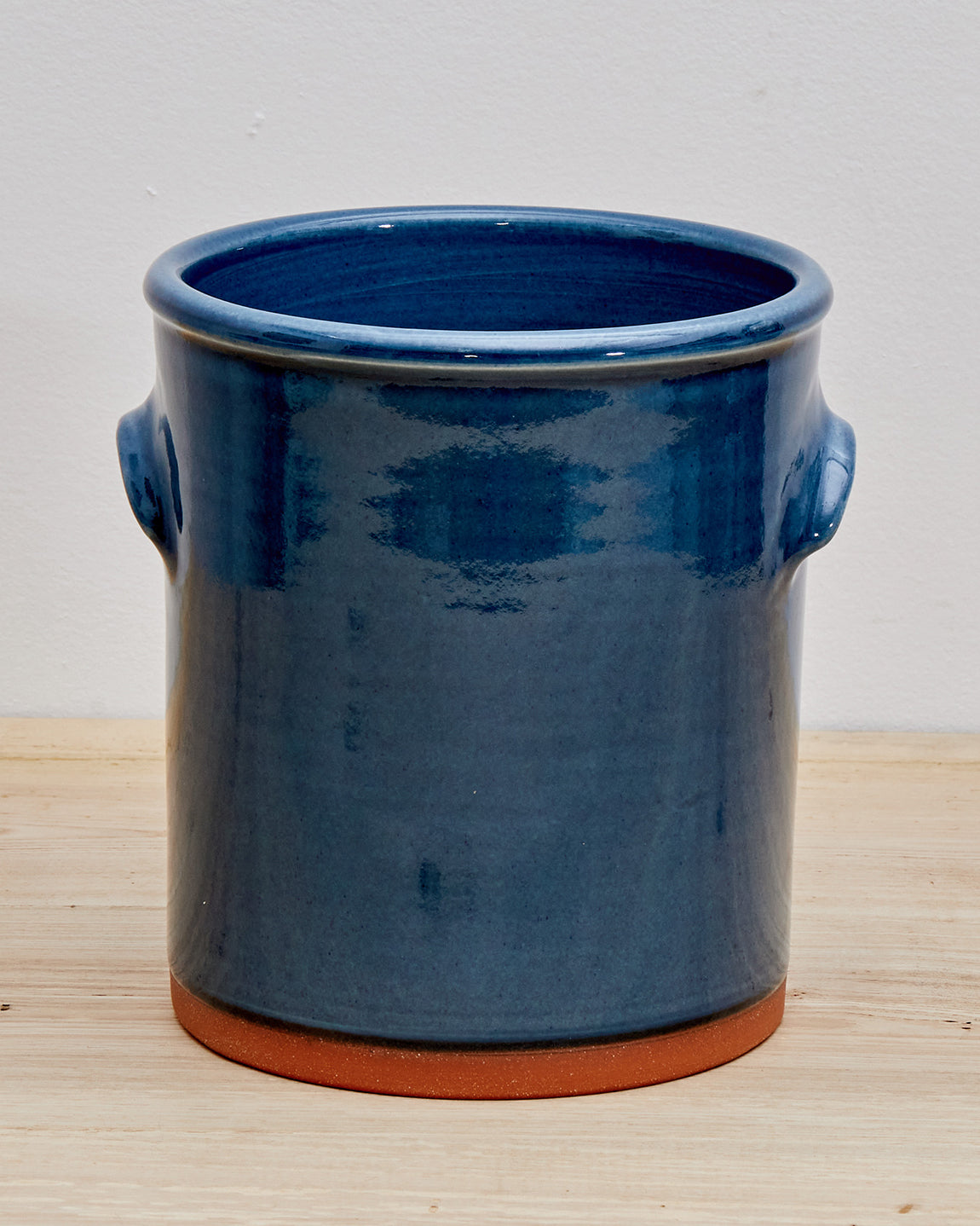 XL Dark Turquoise and Gray Kitchen Utensil Holder, Large Teal Stoneware  Kitchen Crock, Green Ceramic Utensil Container 